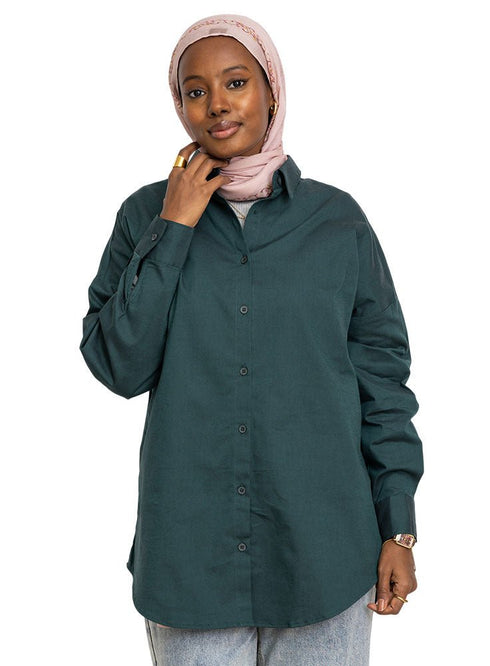 Cactus Oxford Over Size Shirt - Khotwh